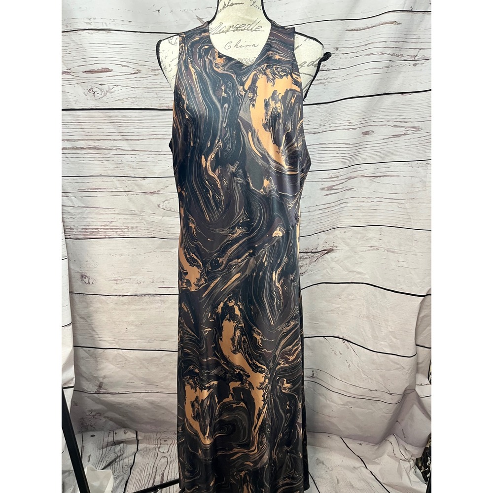 Express Maxi Dress XL Abstract‎ Swirl Print Sleeveless Keyhole Back